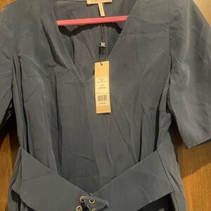 BCBG Blue V-Neck Top